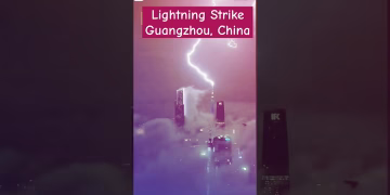 Lighting Strikes Canton Tower-Guangzhou #chinanews  #viral #shorts #news
