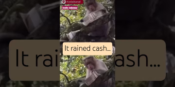 Monkey robs money from tourist at Kodaikanal #cash #money #monkey #viralvideo