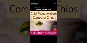 Recycling gold from old computer chips #viralvideo #gold #shorts