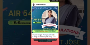 Sonnet Jose AIR 54 - UPSC CSE 2024 #upsc #thegeoecologist #shorts