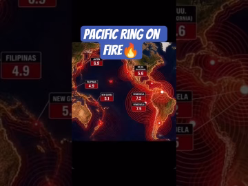 Pacific Ring of Fire- Multiple Earthquakes around Pacific #venezuela #earthquake #shorts