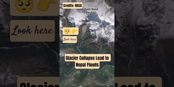 Glacier Collapse induced floods in Nepal #nepalfloods #avalanche #rasuwa #shorts
