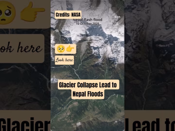 Glacier Collapse induced floods in Nepal #nepalfloods #avalanche #rasuwa #shorts