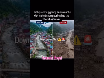 Massive Flash floods in Rasuwa Nepal #rasuwa #flashflood #nepalfloods #viral #shorts