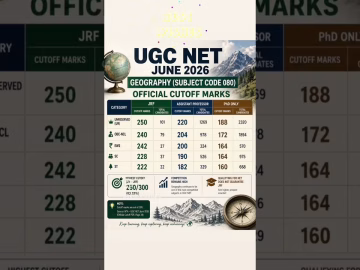 UGC NET GEOGRAPHY june 2026 Cutoff - Official results out #ugcnet #ugcnetresults #shorts